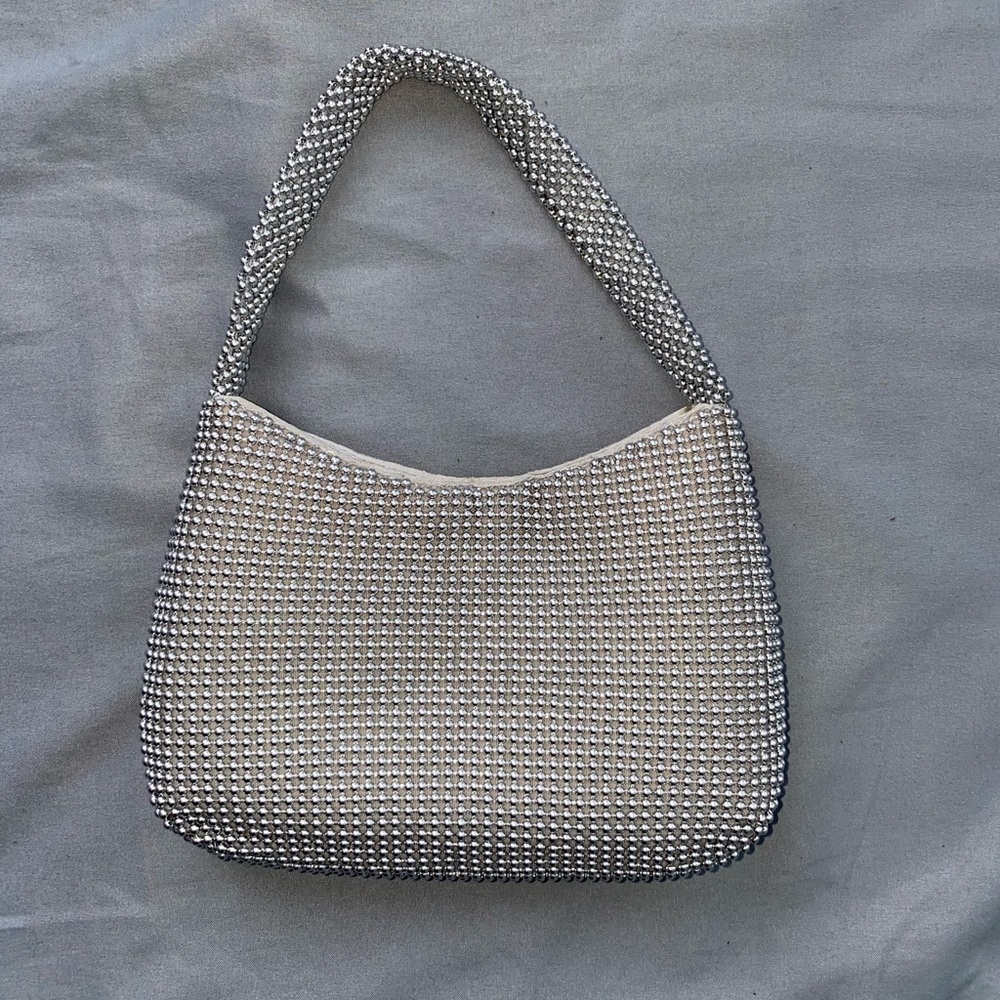 Vintage silver beaded Mini Purse